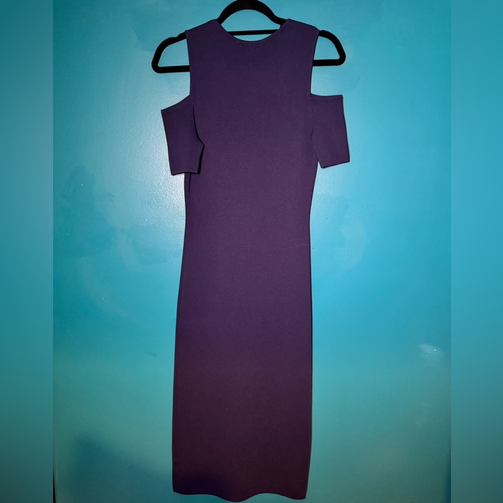 Elegant Navy Cold Shoulder Dress